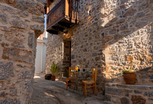 renovated, stonehouse, village, amazing, crete, greece, 